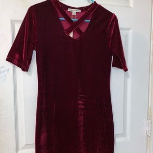 Red velvet dress